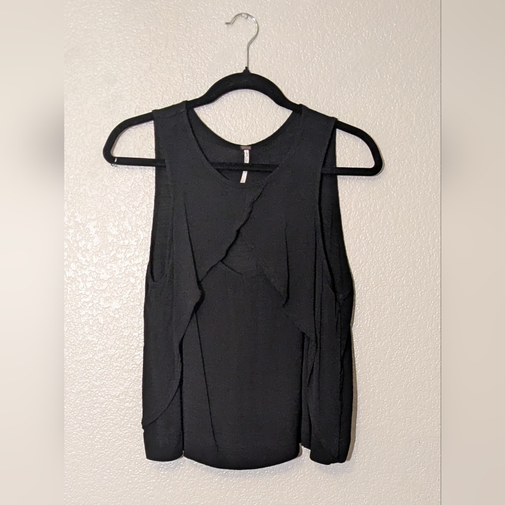 Free People Black Sleeveless Blouse